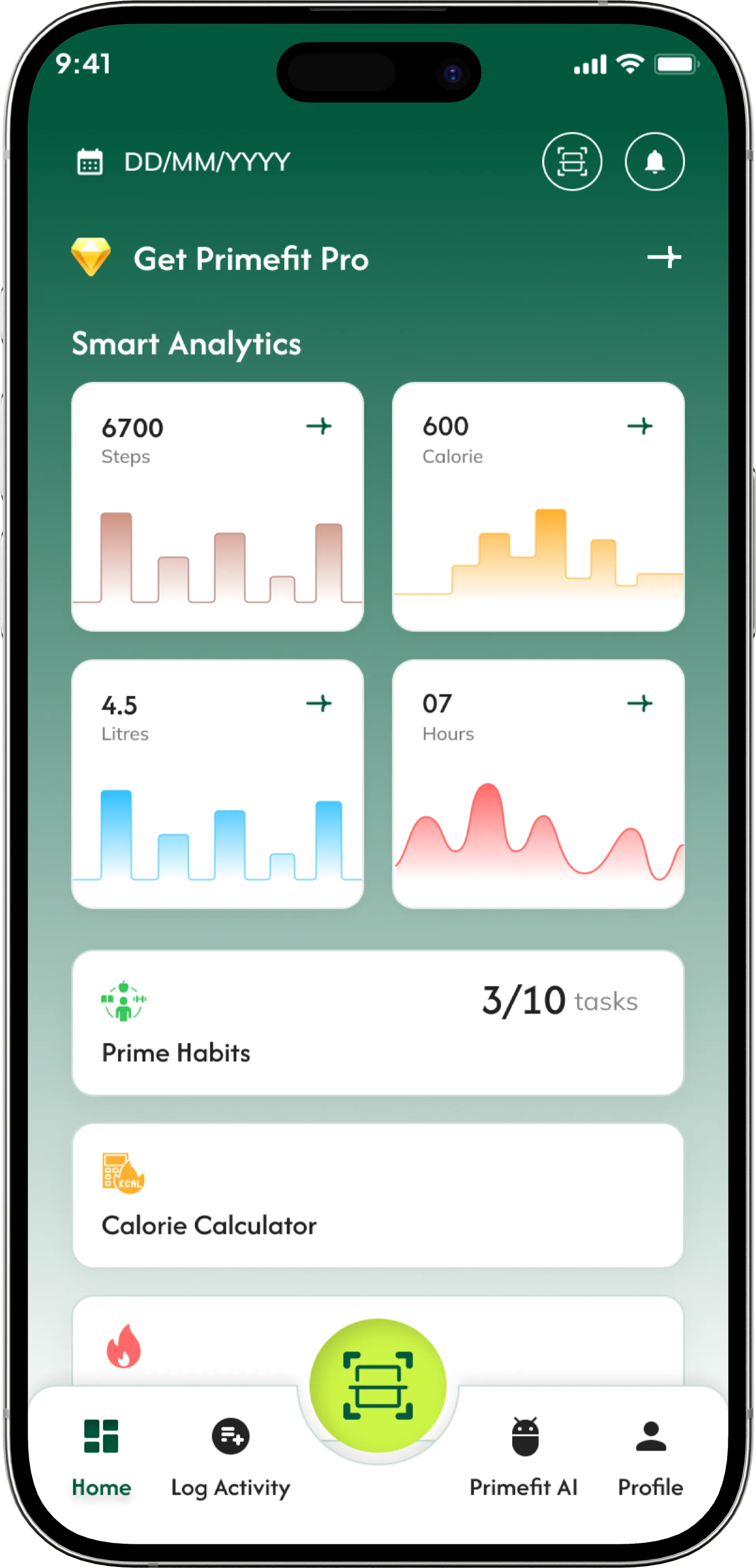 The Primefit App Mockup